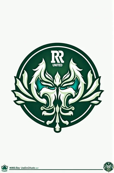 The logo design of the football club RD Ratchada United gives a sense of fierceness, fearlessness, and victory in the color tone of white and green. The club emblem is a circle.