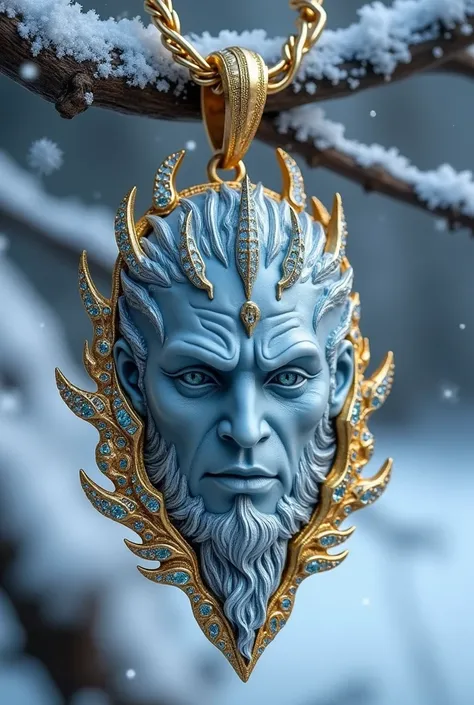 White walker king character designs into pendants of gold and colored diamond more designs