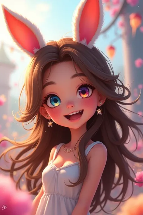 chest, Gaze, Long Hair, chest, solo, smile, Shortcuts, Open your mouth, Brown Hair, Blonde, Cat ear, Cat ear, Cat ear, Bunny ears, Animal ears, Bunny ears, Earrings, Earrings, smile, blue eyes, Open your mouth, Purple eyes, Golden Eyes, Closed eyes, Close ...