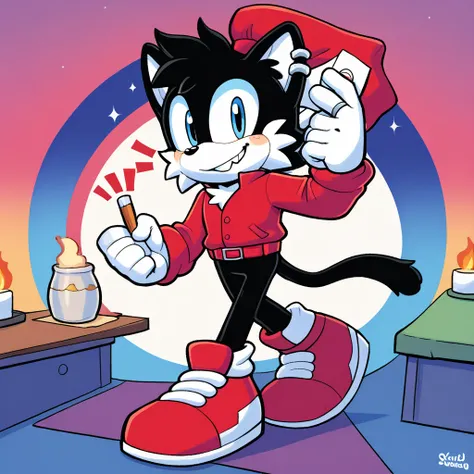 Name: Unfinished Harry

Appearance: he is a black cat that has one arm and one pupil in one of his eyes, and he has black fur and wearing red shoes with white stripe on them and that’s his appearance.

Personality: He is a smart Alec and he is sometimes a ...