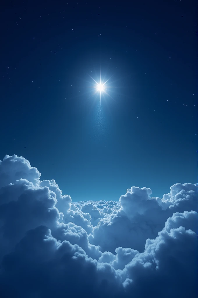 One little star shining in the night,Two fluffy clouds floating so light,