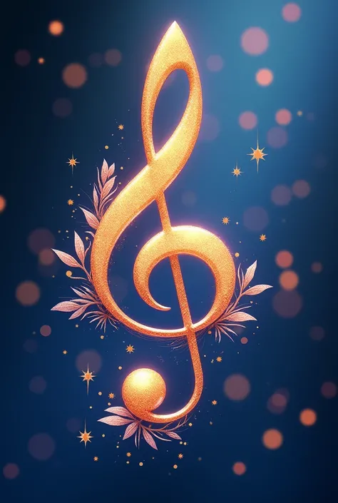 An image of the note G located on the treble clef staff , and give it an aesthetic touch 