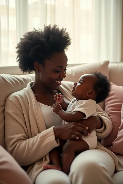 White woman with a very dark baby