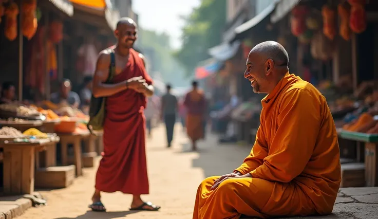 Cambodian man laughs at monk, monk refuses to answer