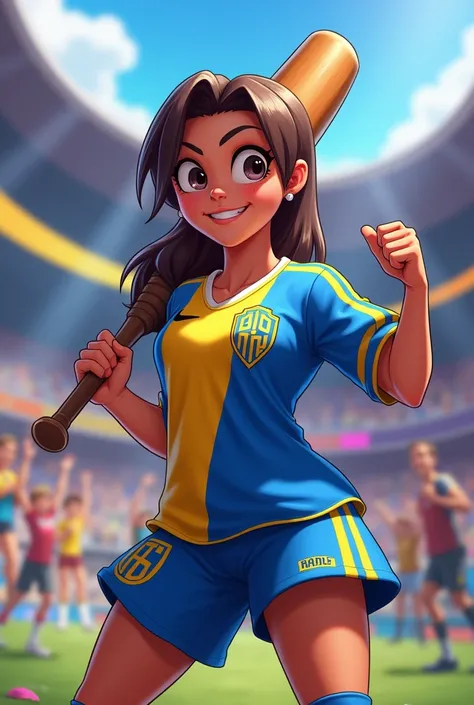 Bibi de brawl stars con remera de boca juniors