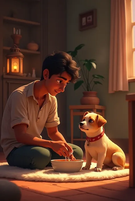 Rahul brings Tony home and begins to care for him. He carefully cleans Tonys wounds and provides him with warm food. Slowly, Tonys eyes show signs of relief and trust.

Rahuls face also reflects contentment and peace as he helps a living being in need.³rd ...