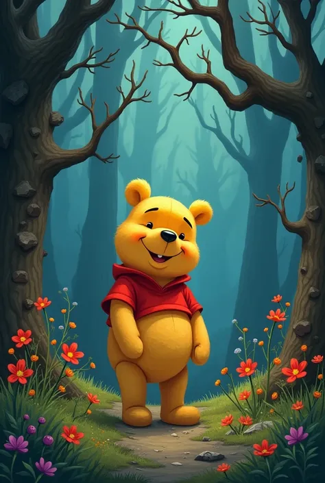 Pooh is smiling while killing people.
