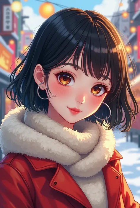 masutepiece, Best Quality, Illustration, Ultra-detailed, finely detail, hight resolution, 8K Wallpaper, Perfect dynamic composition, Beautiful detailed eyes, Women&#39;s fashion fluffy winter clothes,Short bob hair,mid-chest, Natural Color Lip, Bold sexy p...