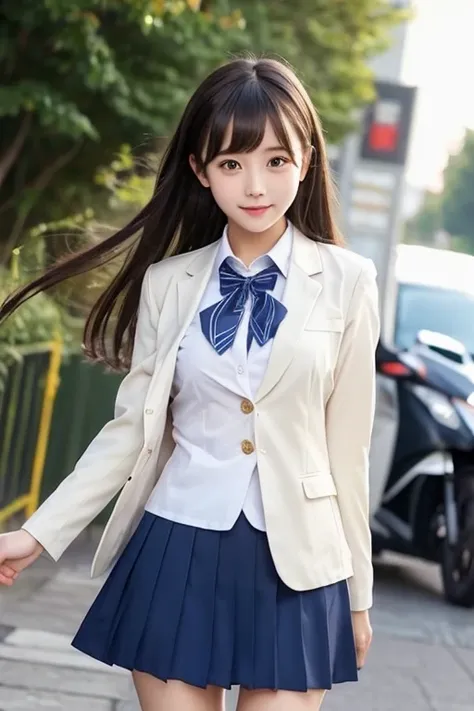 cute､high school girl､uniform､blazer､mini skirt､See-through､Fluttering in the wind