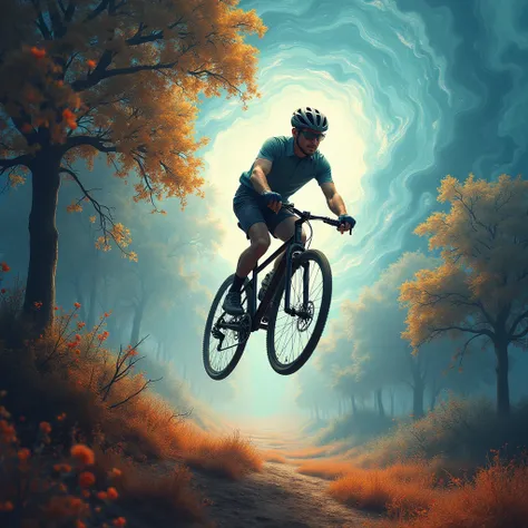 Riding a Bicycle, experimental photography, pushing the boundaries of creativity, unconventional techniques, innovative concepts, artistic exploration, thought-provoking imagery, pushing the boundaries of traditional photography, (best quality, masterpiece...