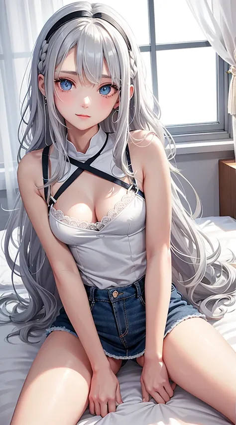 Character Details:, - Gender: 1 Girl. - Style: Anime, - Body Type: Attractive body, nice body, nice legs, slim tights, nice arms, nice shoulders. - Breast: (Cleavage, small Breast:1.2)- Facial Feature: Beautiful, Gorgeous, Teenager, Fresh, Young. - Express...