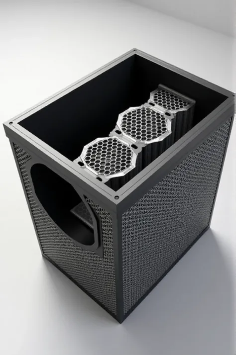 Main Body of the Filter Housing:
Shape: Box
Dimensions: Adjust to fit within a typical vehicle silencer.
Internal Components:
Activated Carbon:
Shape: Cylinder
Placement: Inside the housing.
Ceramic Honeycomb:
Shape: Hexagon
Placement: After the activated ...