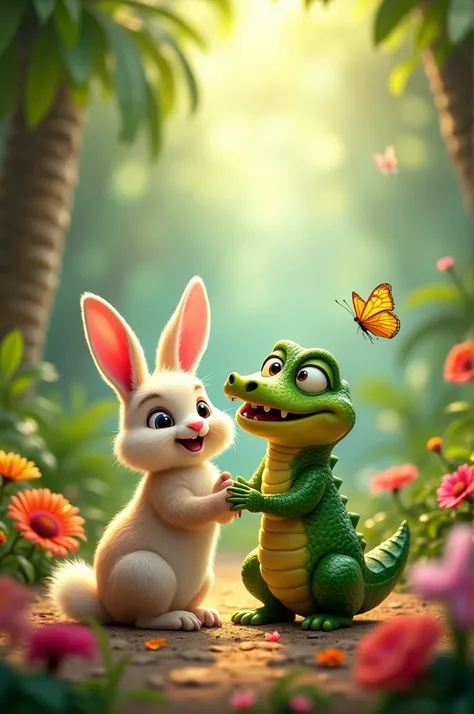 Bunny and crocodile 