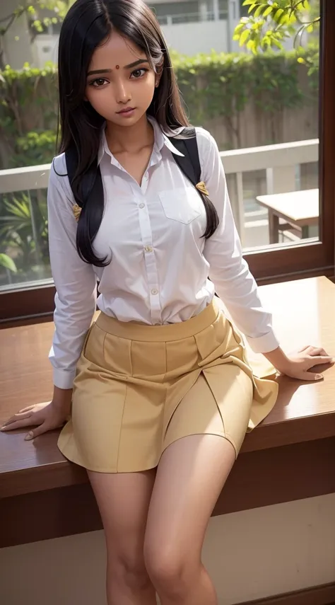 tamil women , she is the most beautiful girl and a homely girl, she is wearing a micro very short skirt with school uniform , th...