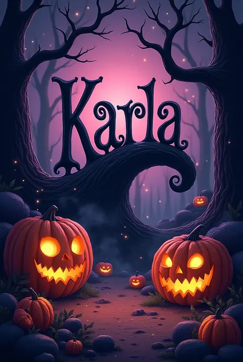 Karlas name in the style of The Nightmare Before Christmas