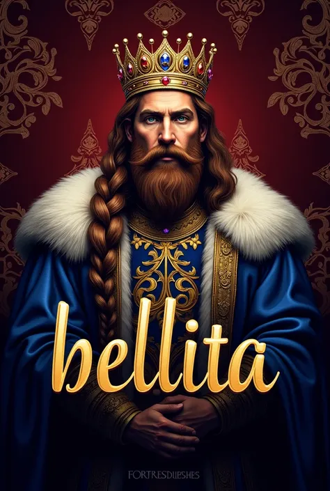 A logo that says ‘bellita’ accompanied by a king and thick braid. 