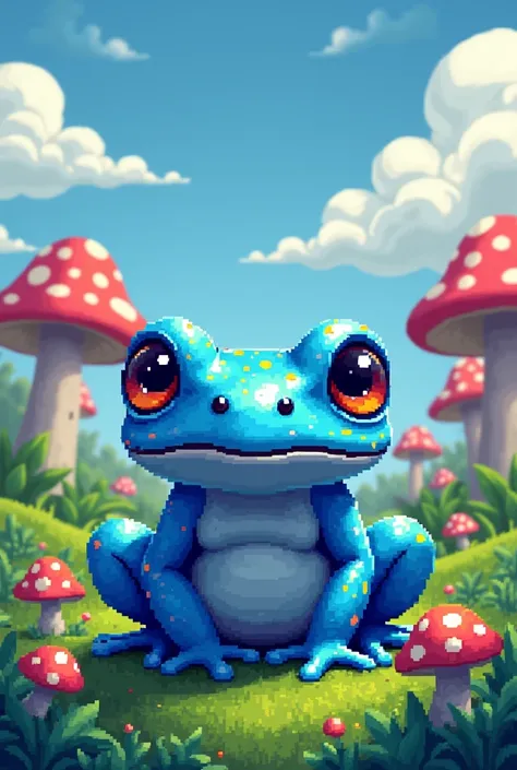 blue toad pixel art