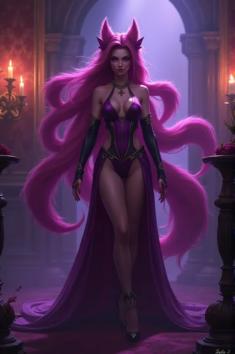 A Ahri from LoL dressed as Evelynn