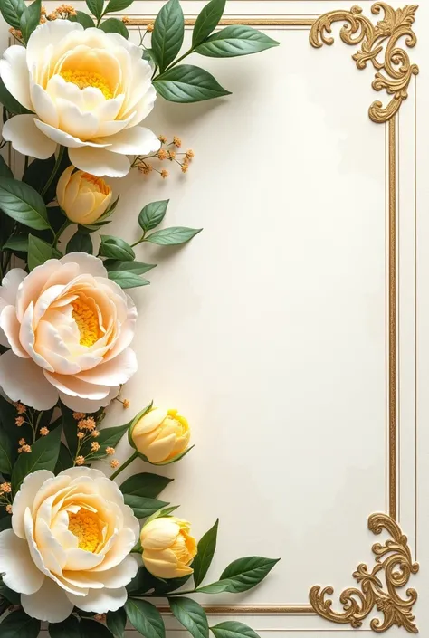 Silvia&#39;s wedding card & Peter With white and yellow peonies, tulips and roses, that it looks luxurious