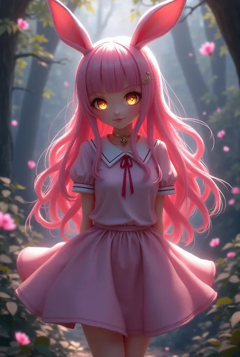 羽の生えたBeauty　Pink Hair　Long, blunt hair
Yellow, large eyes　uniform　Fairy ears　skirt　Beauty　Beauty　Beauty
