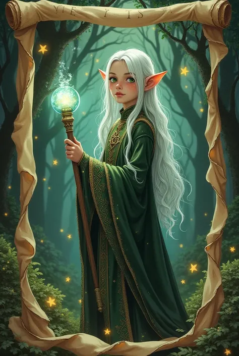 Young wizard elf in wanted portrait