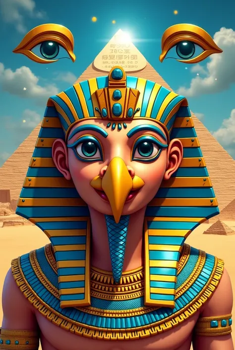 Provide pieces to assemble a mask of the god Horus. Por favor, that is a 2d image/drawning, so I can print and cut out the parts