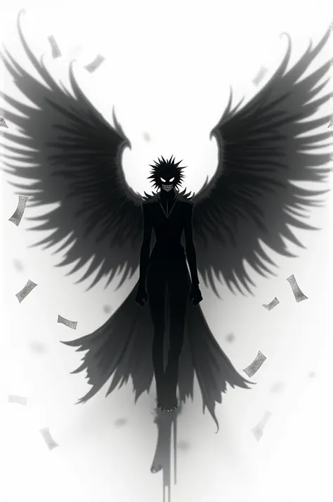 Can you create a mobile phone background for me that is white and has the theme of deathnote 