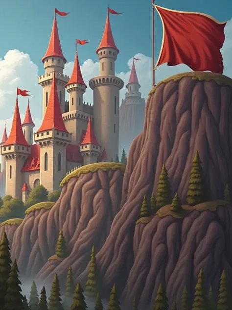 Kingdom, Castle red flag, forest