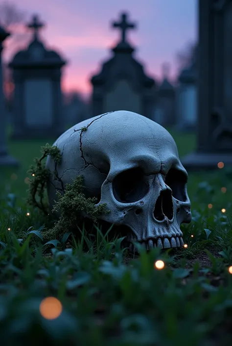 Embrace death like a skull in the cemetery 