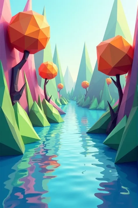 Make a river with geometric shapes 