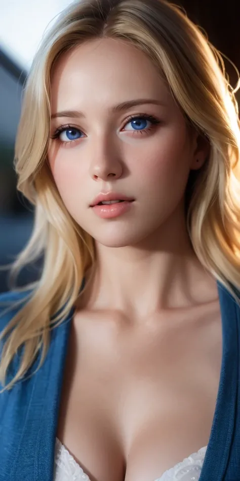 Elegant adult female, pale skin, blonde hair, blue eyes, soft light, high quality, high detailed, 4k resolution, beautiful cg