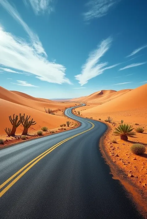 Road in the middle of the desert 