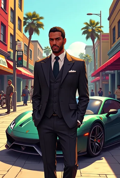 GTA 5 franklin in tree piece suit in hd quality 