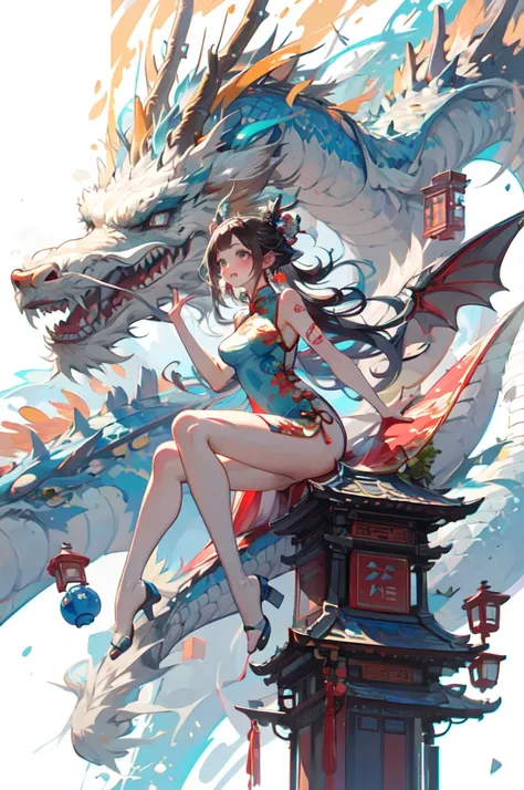 [(white background:1.5)::5],(bottle bottom:0.9),masterpiece,(whole body:1.2),
dragon and girl,one person,dragon,long hair,china ...