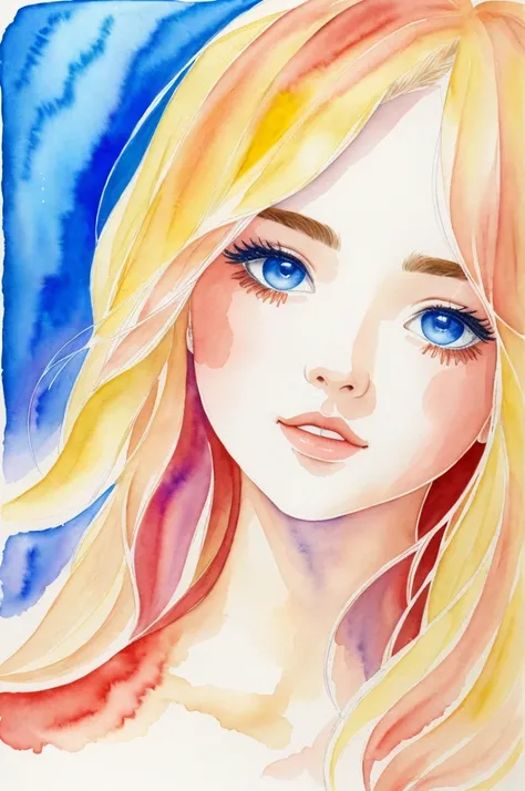 masterpiece, best quality, 1girl, watercolor, upper body photo