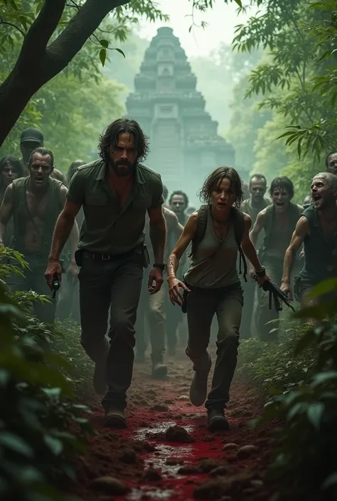 RICK AND CARL GRIMES IN A HORDE OF ZOMBIES, ALL THIS IS HAPPENING IN PERU