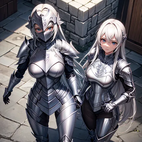 Paladin, woman, silver armor