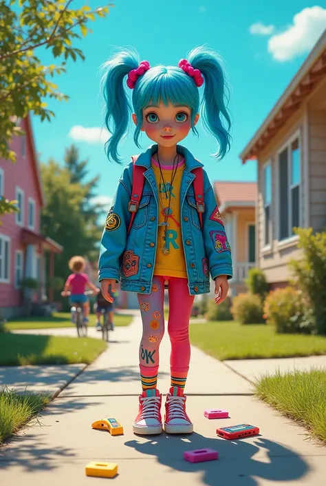 Create pictures of Coraline 80s real people 
