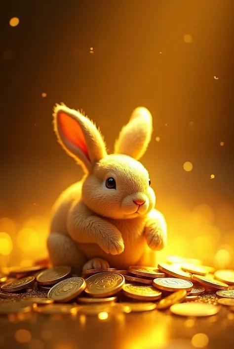 Pile of gold, Gold coins, ((rabbit)), Gold coins이 하늘에서 쏟아진다. Dazzling golden, golden light, The Golden Box, Gold Coin, 