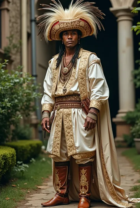 Indigenous man dressed in the clothes of a European nobleman