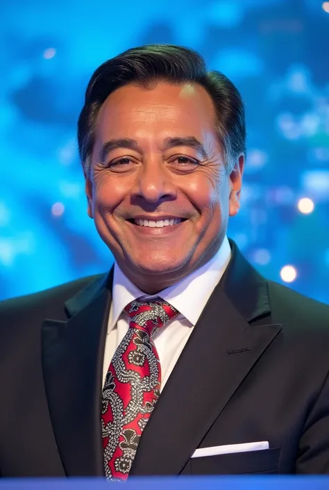 Create a presenter in a suit with wings ascending to the sky, use the image from the image tip template attached, art in homage to the death of Silvio Santos the greatest communicator on Brazilian TV.