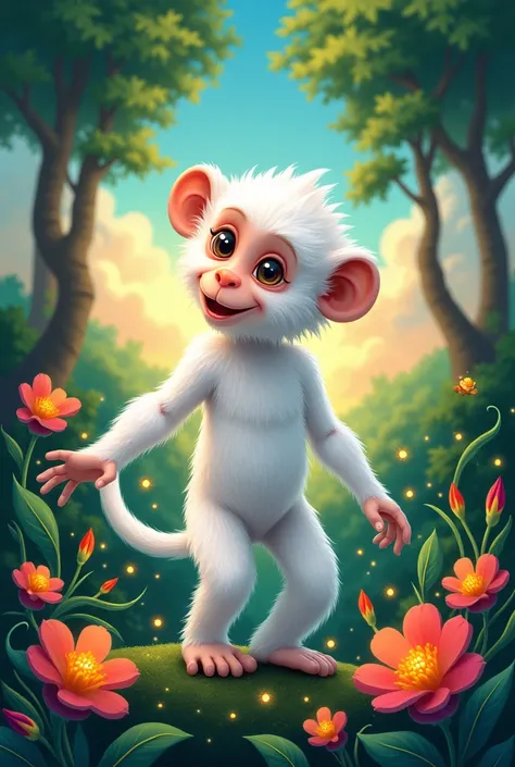 White monkey man