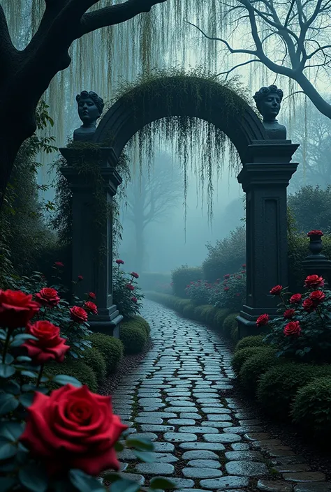 dark themed garden