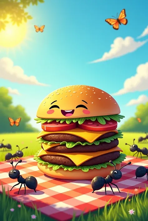 Draw a happy burger 