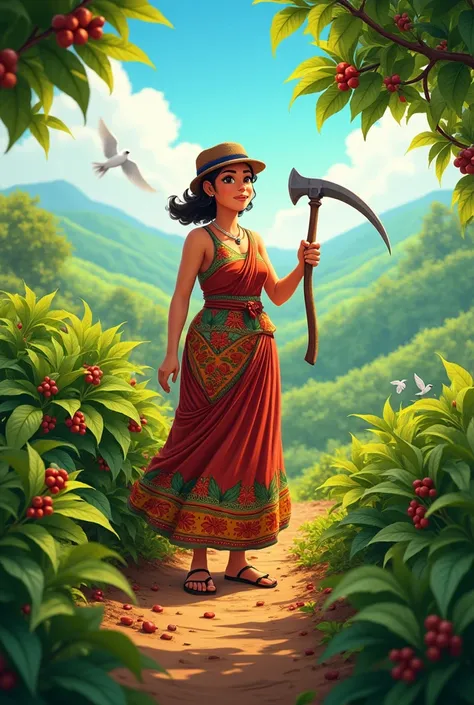 Rural woman full body, cutting coffee
Animated image. bottomless 