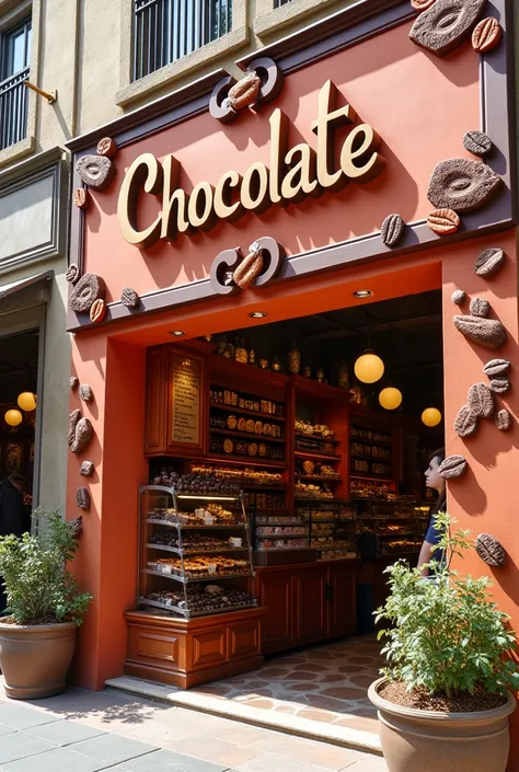 Large store with Tinny logo selling chocolate 