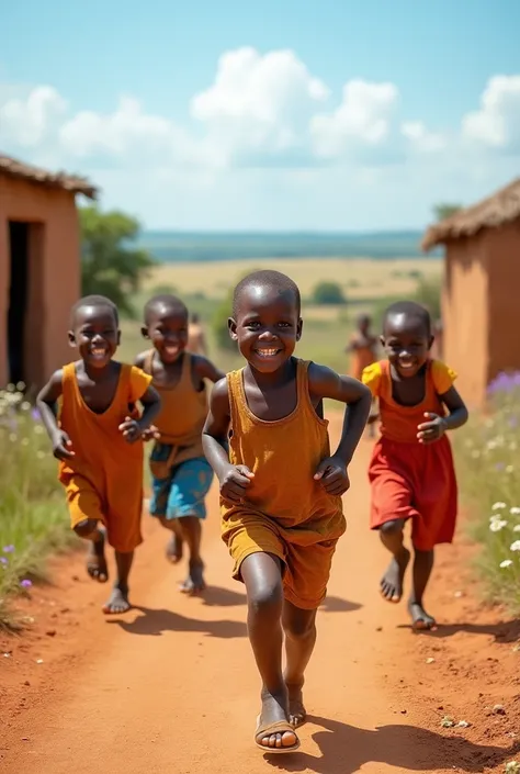 Poor African children playing.