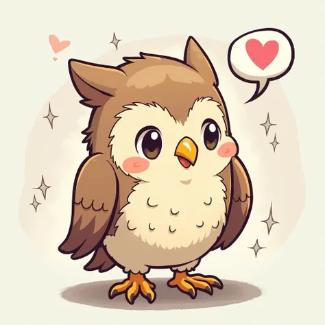 A manga character of an owl is talking.。