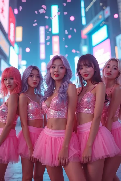 Make a pink kpop group
