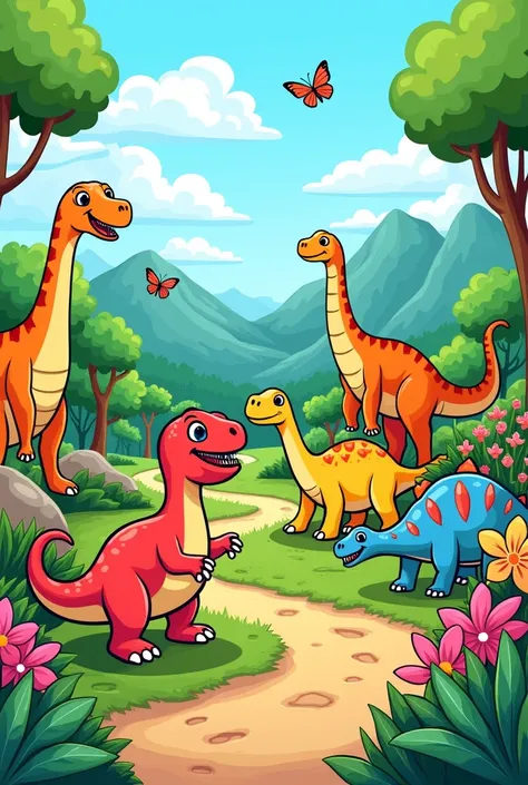 Dinosaur Park for Kids Coloring Pages